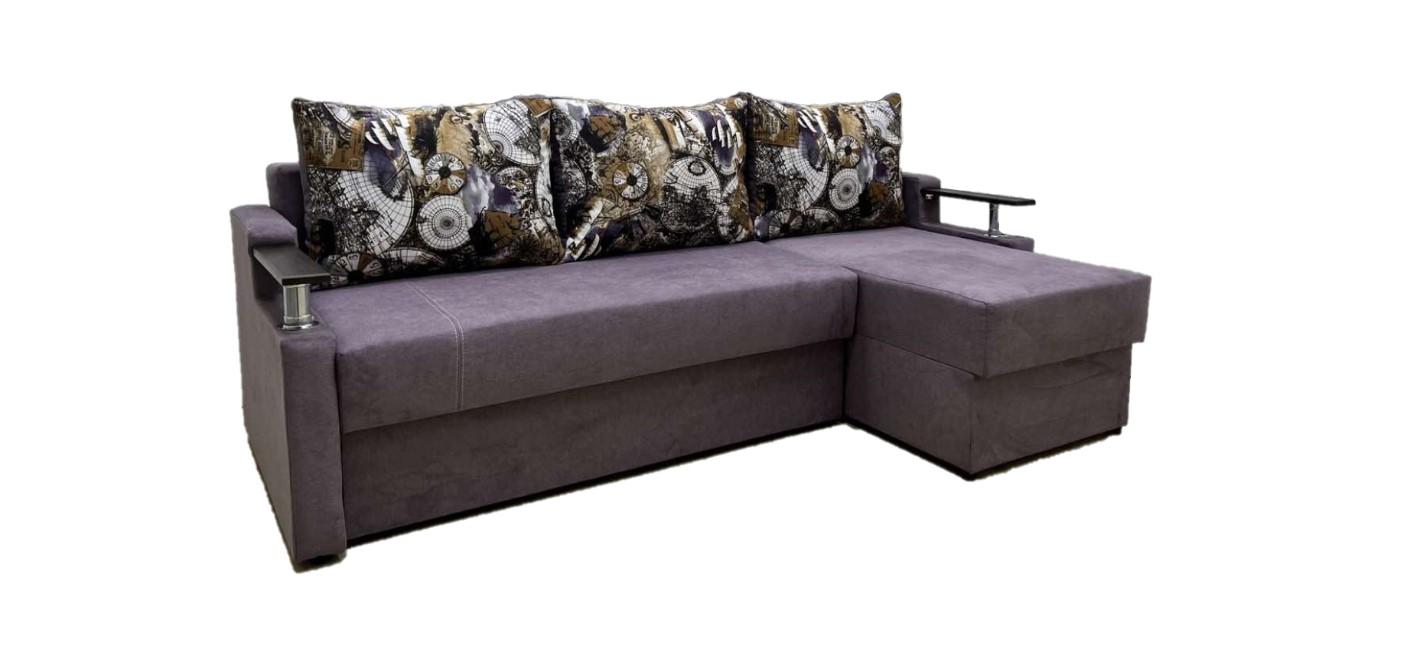 Диван угловой Юпитер с подушками и нишей 219х137 см фиолетовый (1764720303) - фото 2 Диван угловой Юпитер с подушками и нишей 219х137 см фиолетовый (1764720303) - фото 2