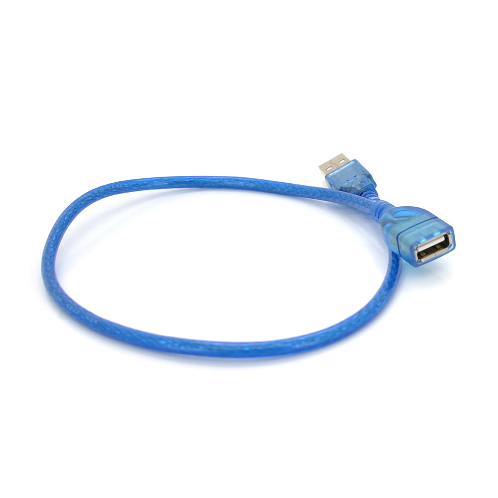 Удлинитель VOLTRONIC USB 2,0 AM/AF Q500 0,5 м Прозрачный/Синий (YUT_V2686)