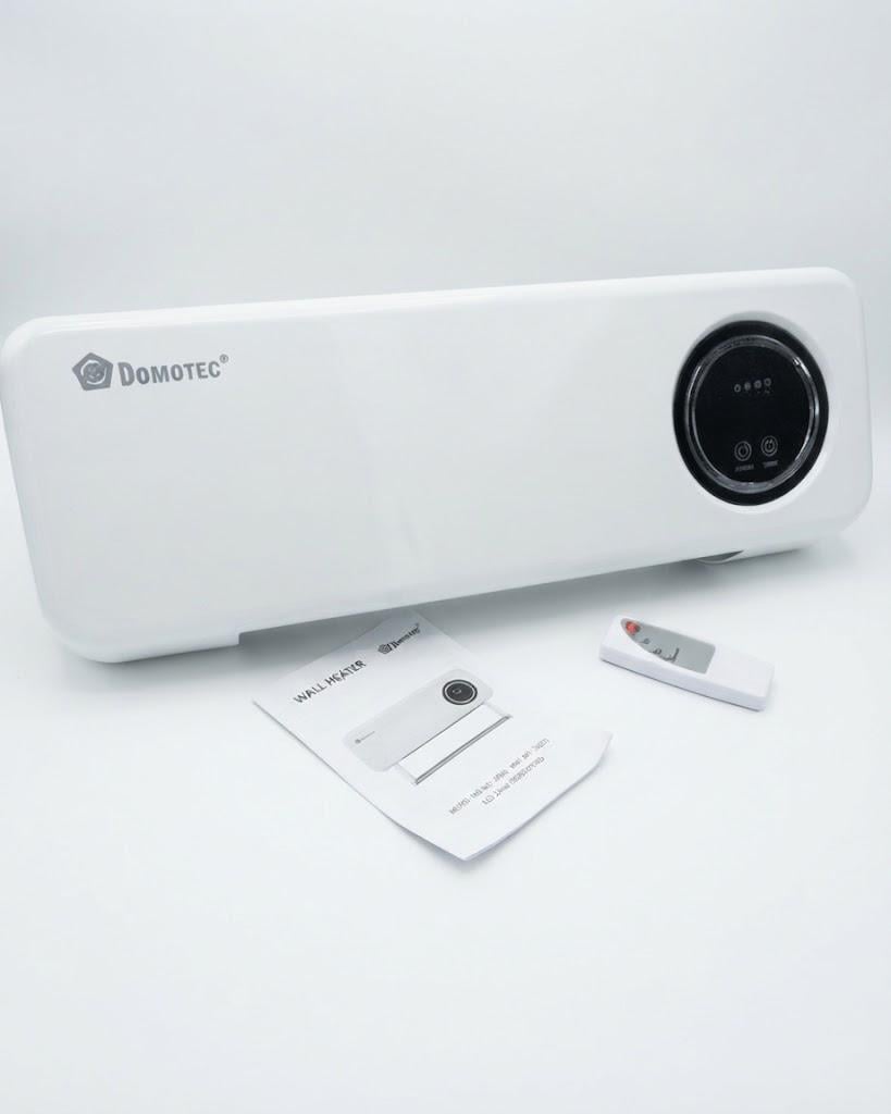 Обогреватель настенный Domotec 2000 Вт керамический до 20 м² с пультом LED-дисплеем термостатом и таймером Белый Обогреватель настенный Domotec 2000 Вт керамический до 20 м² с пультом LED-дисплеем термостатом и таймером Белый