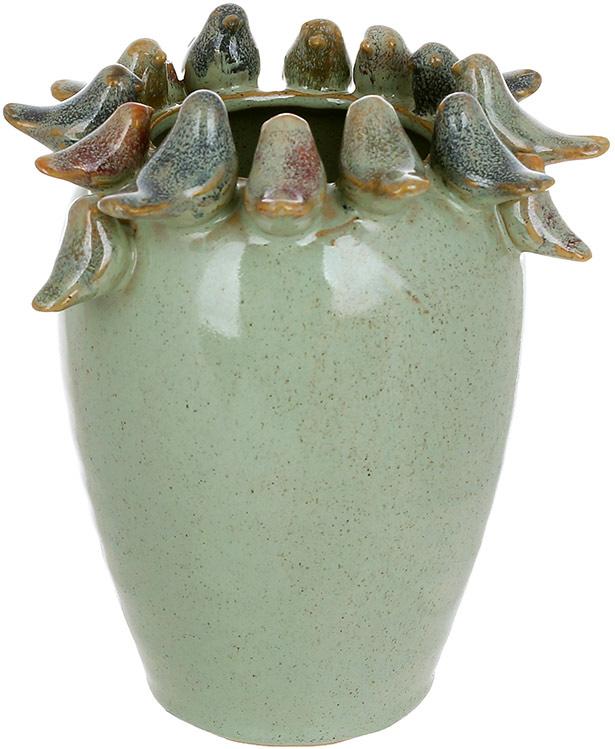 Ваза керамическая Birds 16х18 см Зеленый