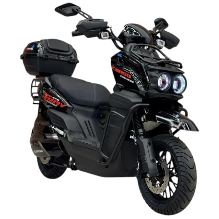 Електроскутер двомісний Corso BlackFury 2800W/72V/42Ah літій-залізо-фосфатний акумулятор Чорний