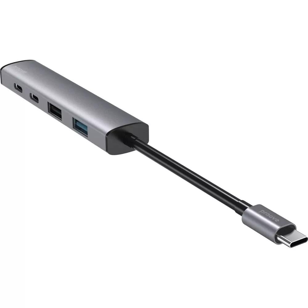 USB-хаб Proove Arc Link 5in1 2 USB3.0/3 Type-C3.0 5 Гбит/с PD Серебристый (685920012)