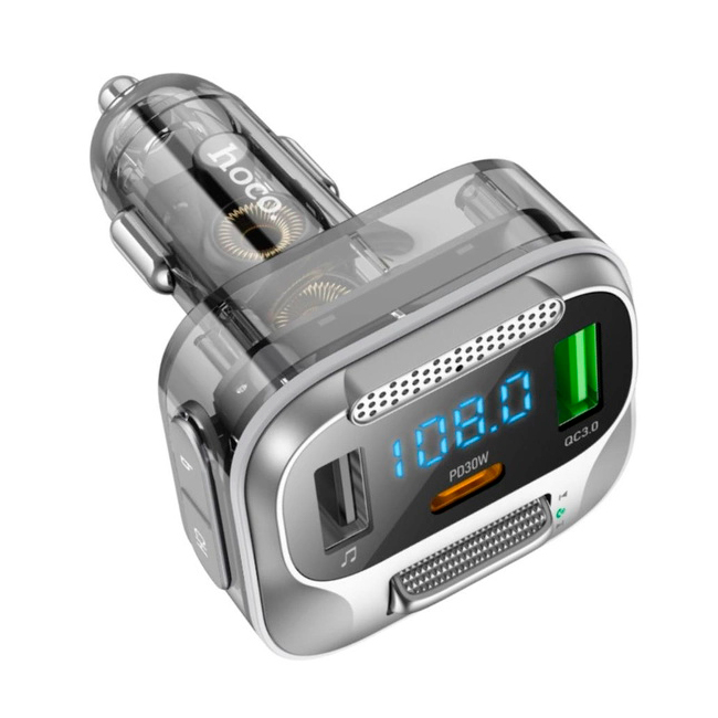 FM-модулятор Hoco E75 Bluetooth 5.0 заряджання USB Type-C Чорний (36049) - фото 2 FM-модулятор Hoco E75 Bluetooth 5.0 заряджання USB Type-C Чорний (36049) - фото 2