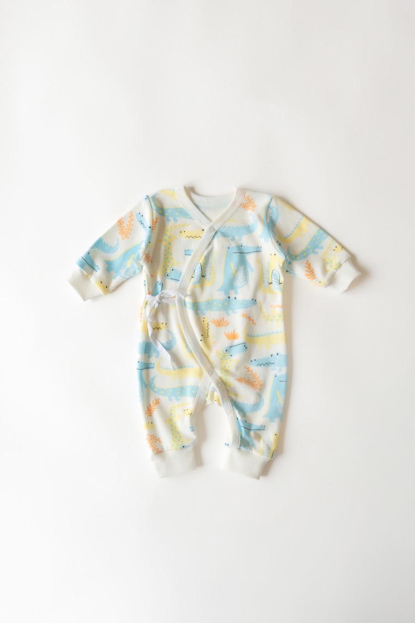 Комплект одягу ромпер кімоно/шапочка  Крокодил світлий 56 см (2702889051) - фото 3