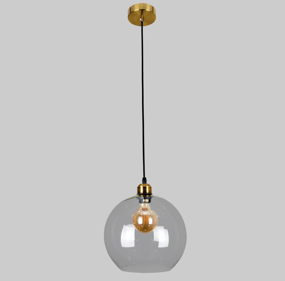 Подвес стеклянный шар 25 см (916-11F-1 BRZ+CL)