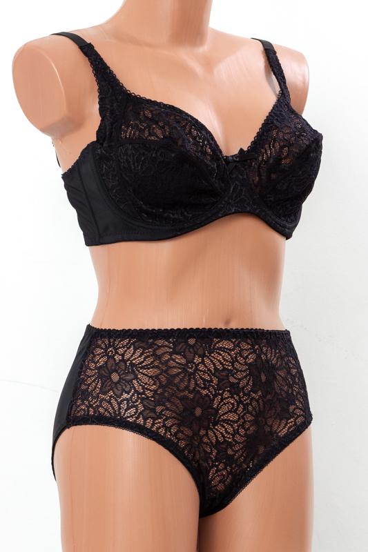 Комплект жіночої білизни мереживний Plus Size Носи Своє 110 см Е Чорний (15990)