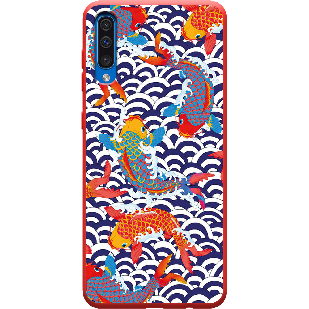 Чехол Boxface Samsung A505 Galaxy A50 Koi Fish Красный силикон (36417-up2477-37013)