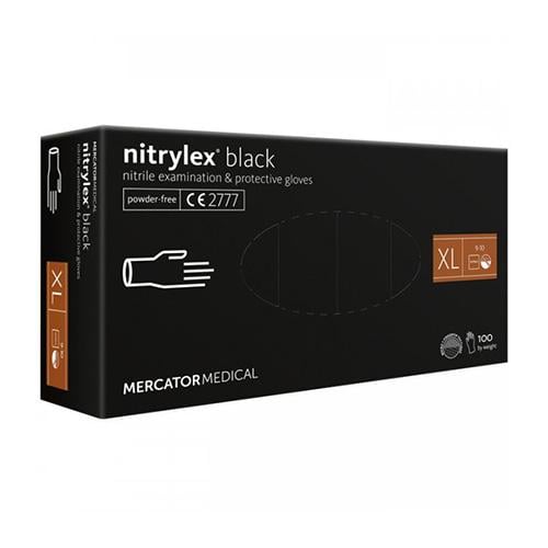 Рукавички одноразові NITRYLEX Black нітрилові XL 100 шт. Чорний (35296)
