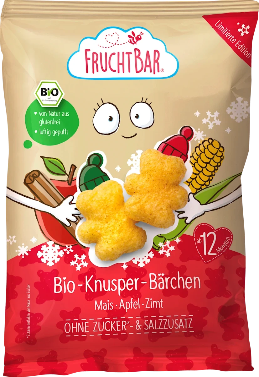 Медвежата кукурузные FruchtBar с яблоком и корицей для детей с 12 месяцев 30 г (2827042162)