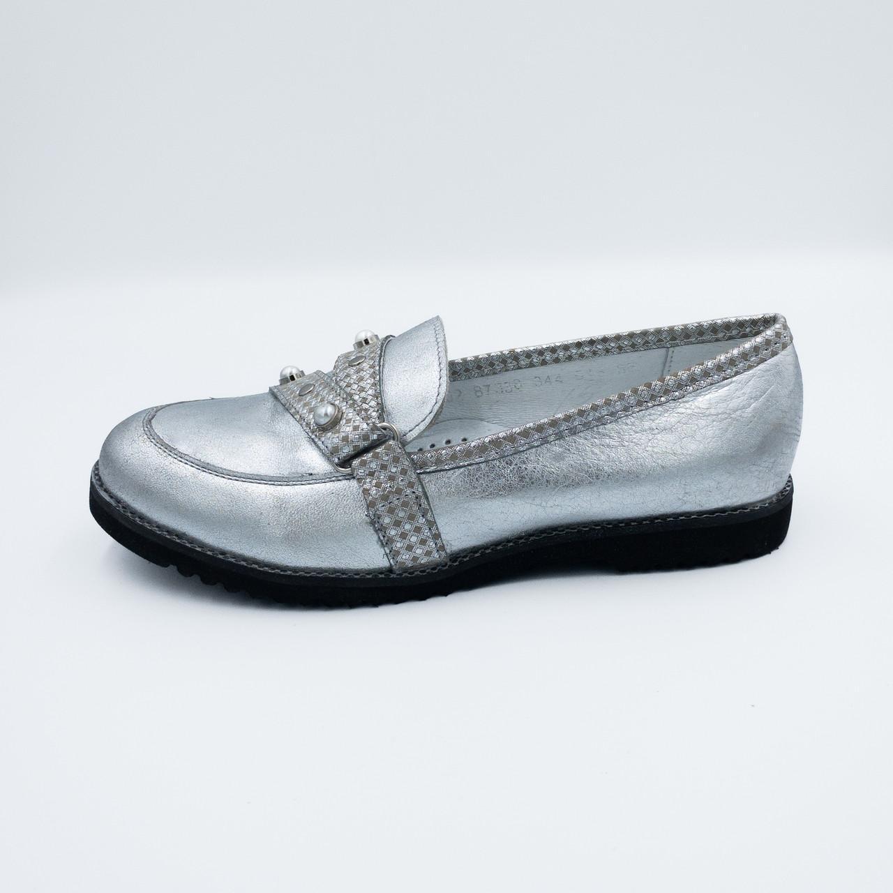 Лоферы для девочки Bistfor кожа р. 36 Серебристый (87338/344/613) - фото 2 Лоферы для девочки Bistfor кожа р. 36 Серебристый (87338/344/613) - фото 2