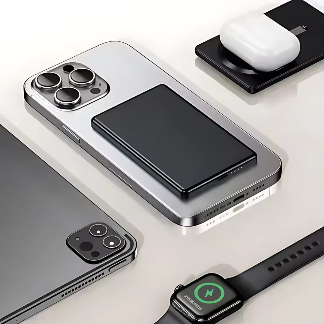 Павербанк беспроводной магнитный ультратонкий с беспроводной зарядкой 10000 мАч 20 Вт Type-C Black (Powerbank_3_Black) - фото 3