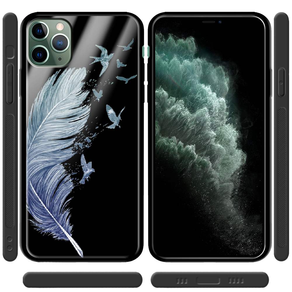 Чехол Boxface iPhone 11 Pro Max Feather Черный силикон со стеклом (38194-cc38-38347) - фото 2