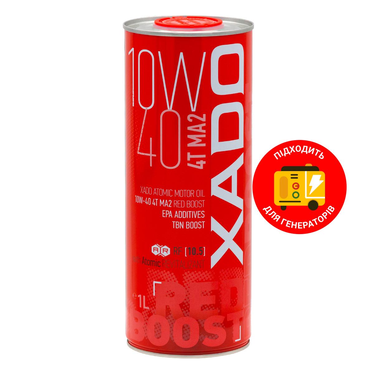 Моторное масло XADO Atomic Oil 10W-40 4T MA2 Red boost 1 л