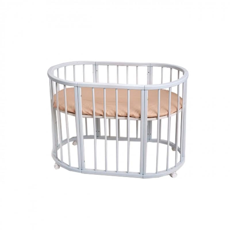 Кроватка-трансформер Twins Cozy на колесах с 3 уровнями высоты дна Белый (L100-CK-03)