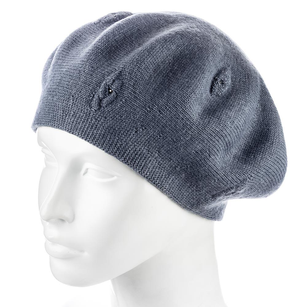 Берет Zolly ZH250 шерстяной мелкой вязки Серый