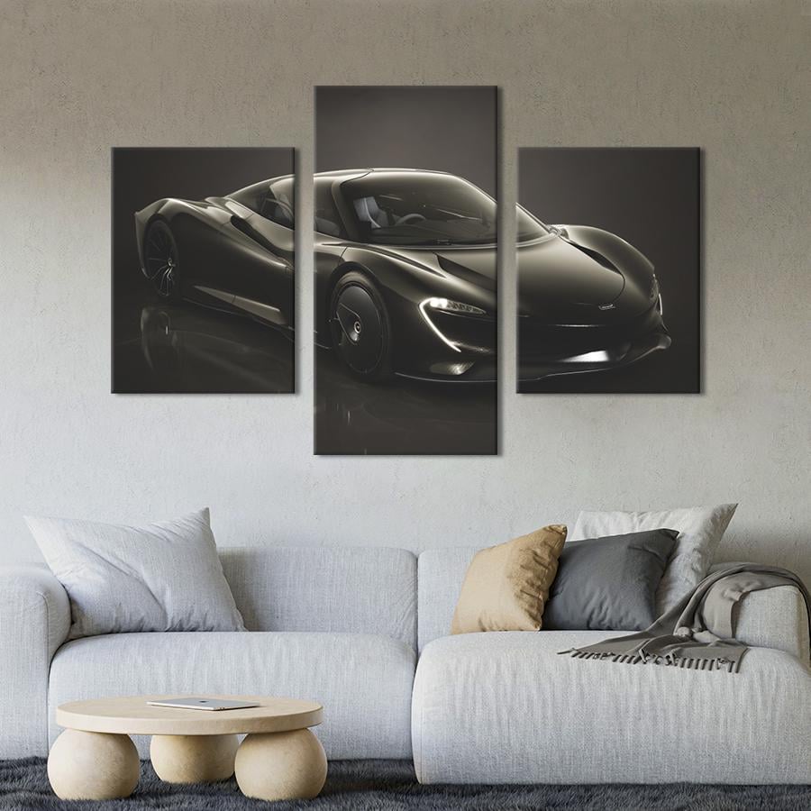 Картина на холсте триптих Нереально роскошный McLaren Speedtail 66x40 см (1360-32)