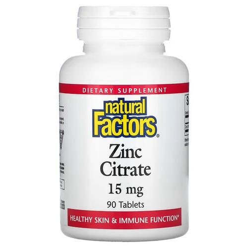 Цинк Natural Factors Zinc Citrate 15 мг 90 табл. (NFS-01678)
