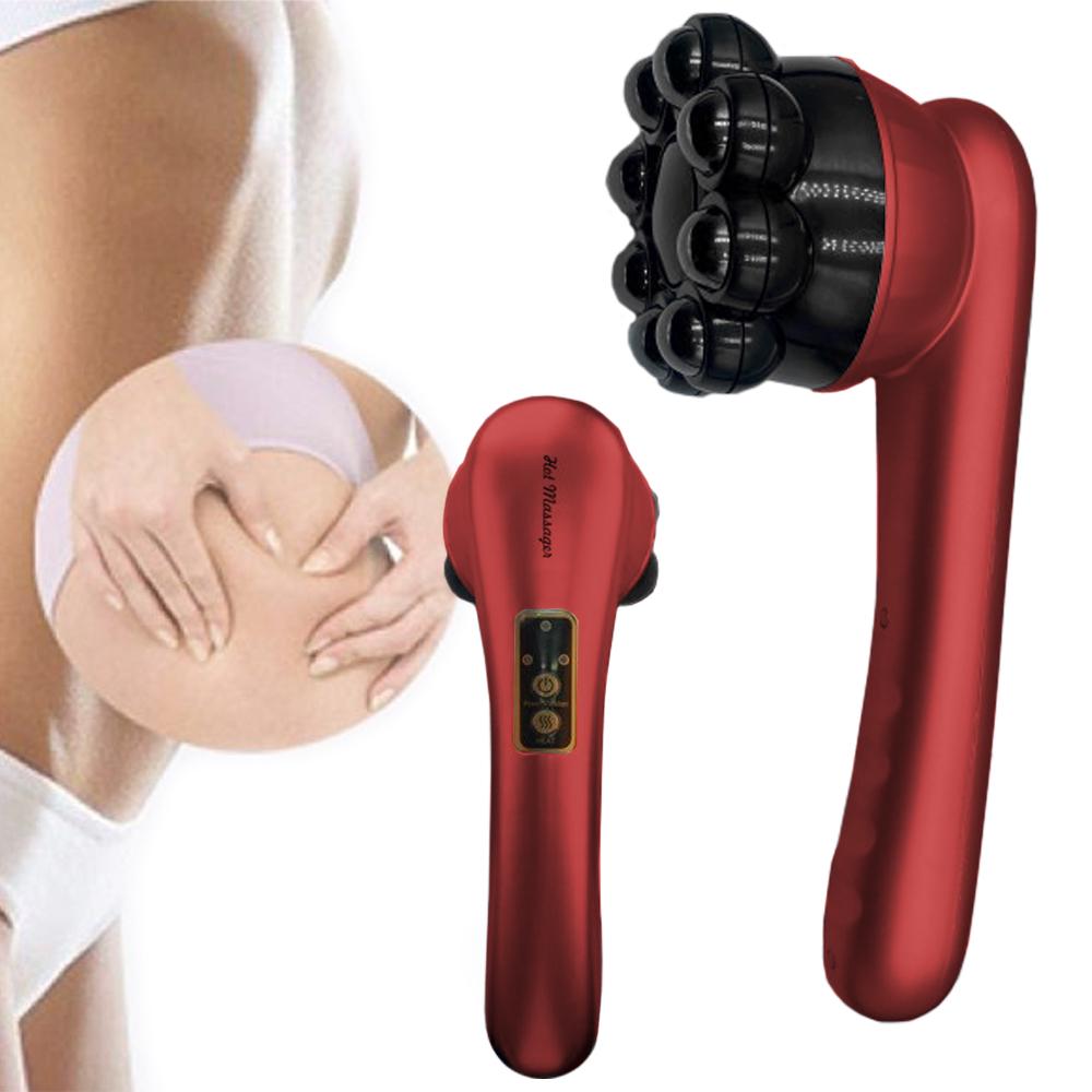 Вибромассажер инфракрасный магнитный антицеллюлитный с подогревом Magnetic Heat Massager Красный - фото 5