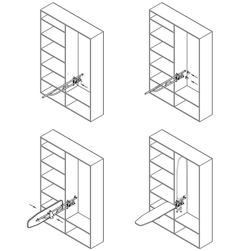Прасувальна дошка Mullerа вбудована ліва фанера 1100х300 мм (168929) - фото 9 Прасувальна дошка Mullerа вбудована ліва фанера 1100х300 мм (168929) - фото 9