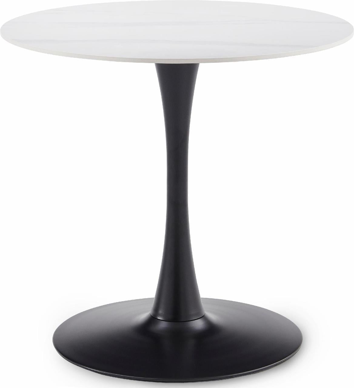 Стіл обідній Olsen Ø 80 см Arctic ice top Black base (13835)