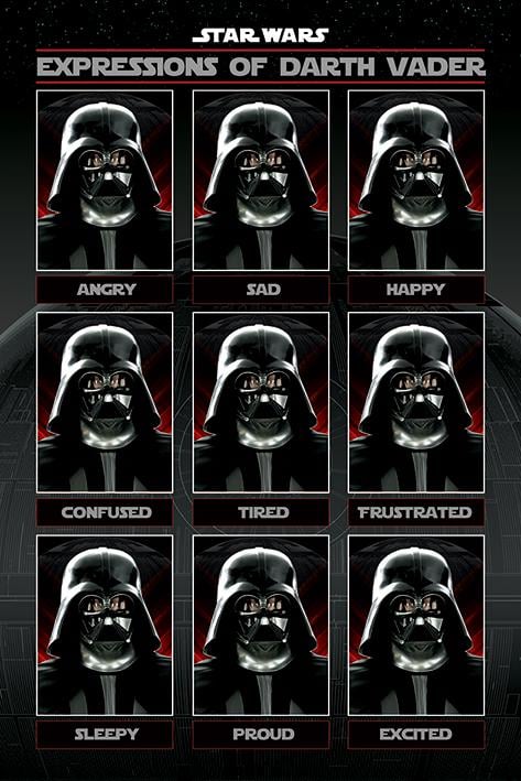 Постер плакат Звездные Войны Выражение Дарта Вейдера/Star Wars Expressions of Darth Vader 61x91,5 см