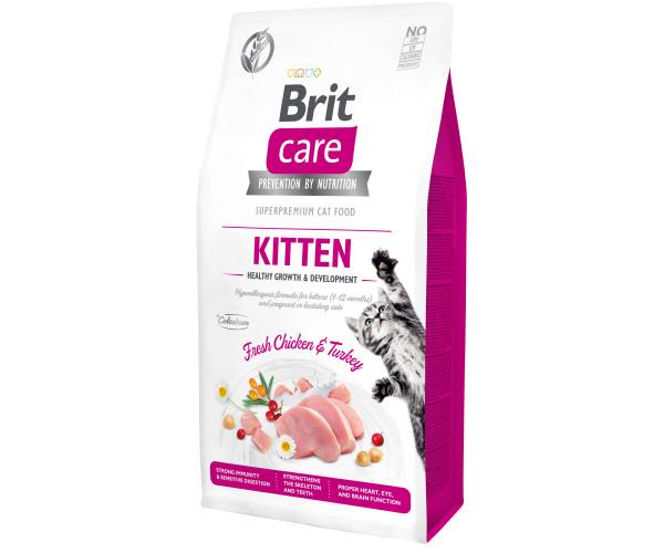 Корм Brit Care Cat Grain-Free курица и индейка для котят или беременных и кормящих кошек 7 кг (44751) - фото 1