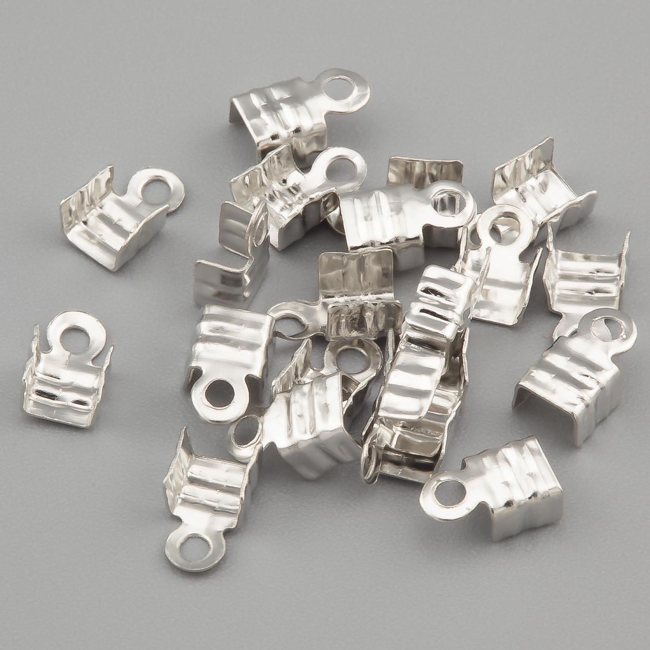 Окончание зажим для шнуров 3х6 мм 200 шт. Платиновый (ОК0306ф01)