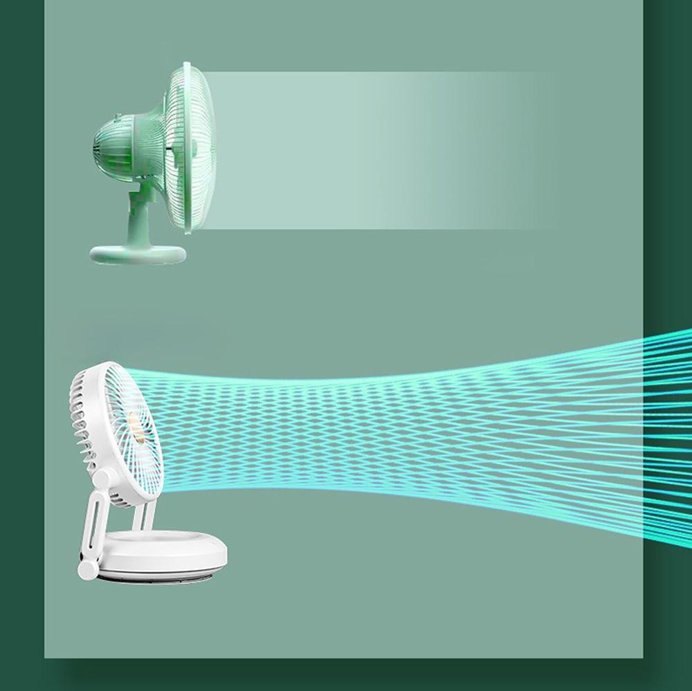 Настольный вентилятор на аккумуляторе USB Type-C 1200 мАч 3 скорости LED подсветка Серый (27418479) - фото 8