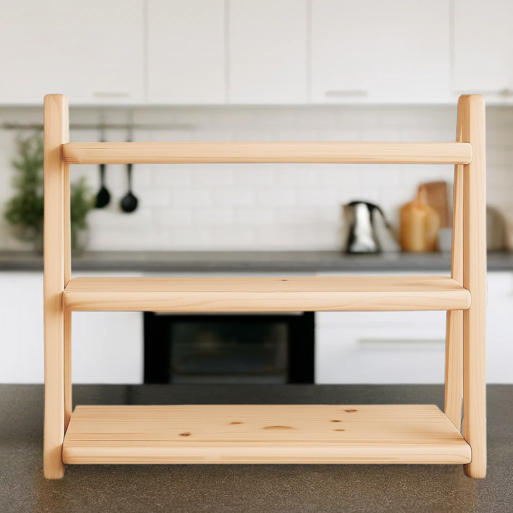 Полочка универсальная деревянная из натурального дерева 38х44х18 см Бежевый