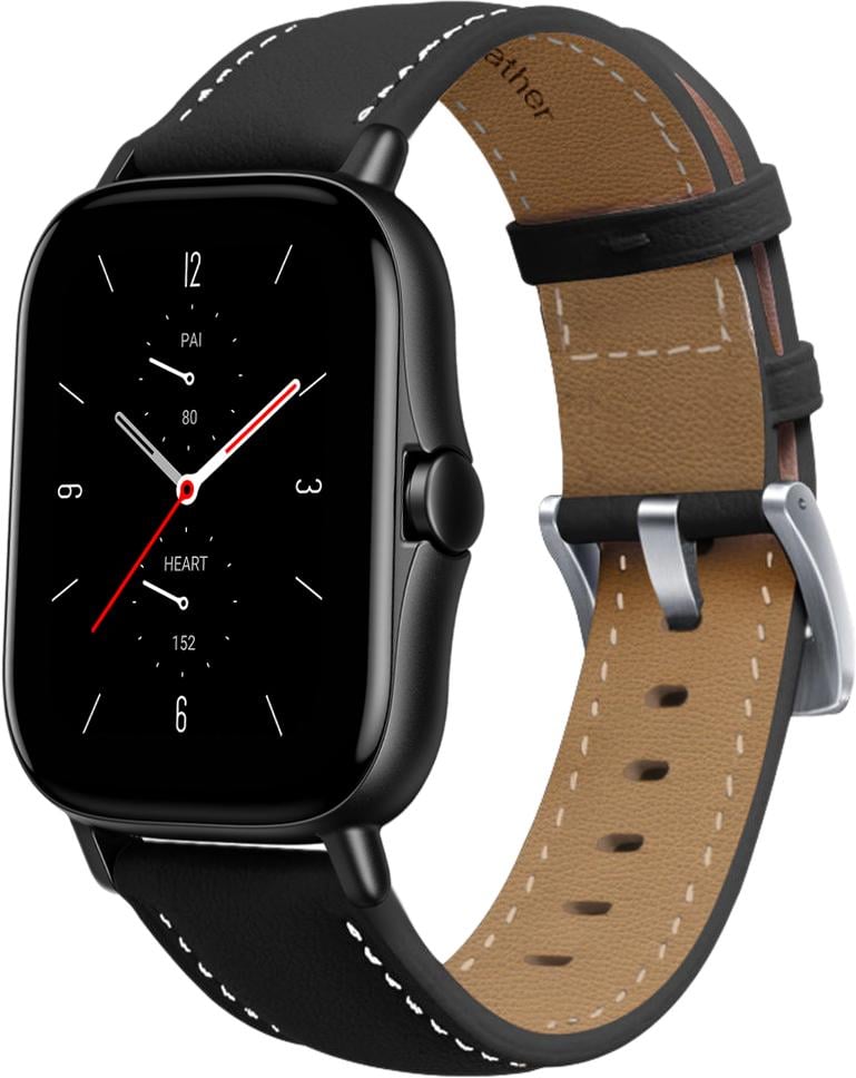 Ремешок кожаный Folsa для Amazfit GTS 2e Black (31531-2B) - фото 1