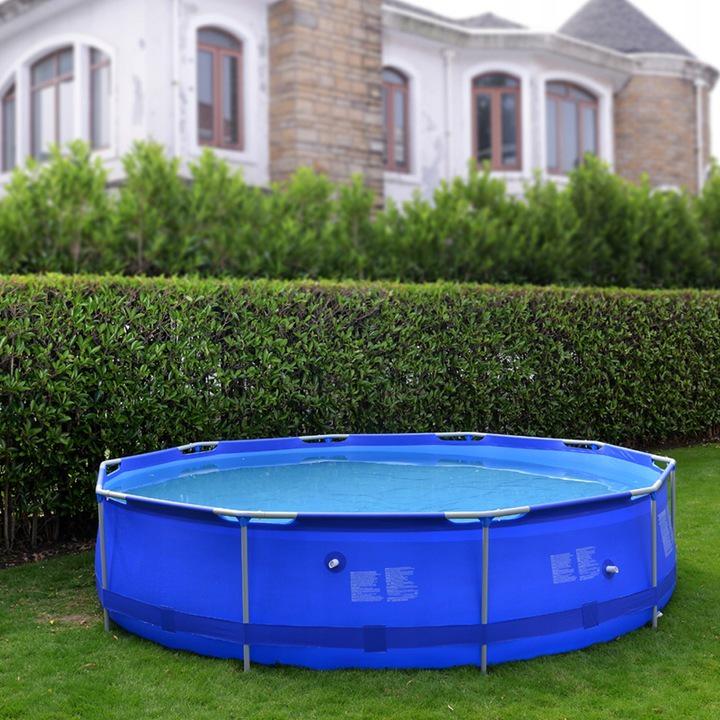 Басейн каркасний з фільтром та клапаном Avenli 17в1 4675 л 305х76 см круглий веніловий Синій (leo-140220)