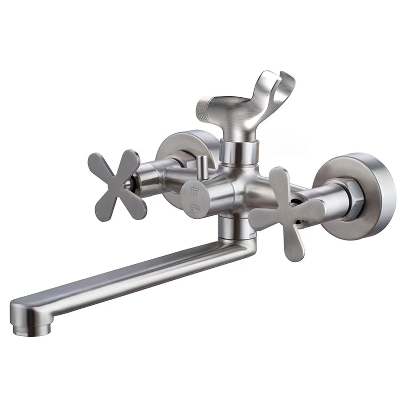 Смеситель для ванны Zerix GTA-006-A euro нержавеющая сталь (ZX4838)