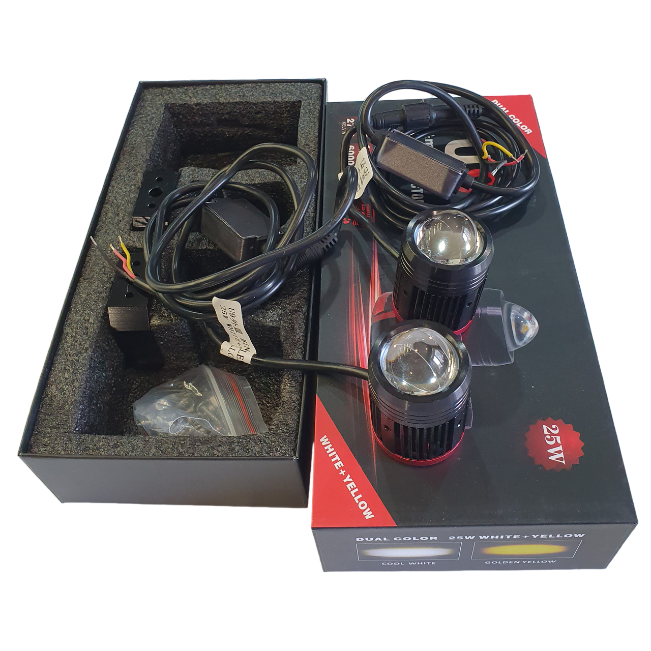 Фара Led прожектор 52W 26Wх2 дальний белый близкий желтый комплект крепления 2 шт.