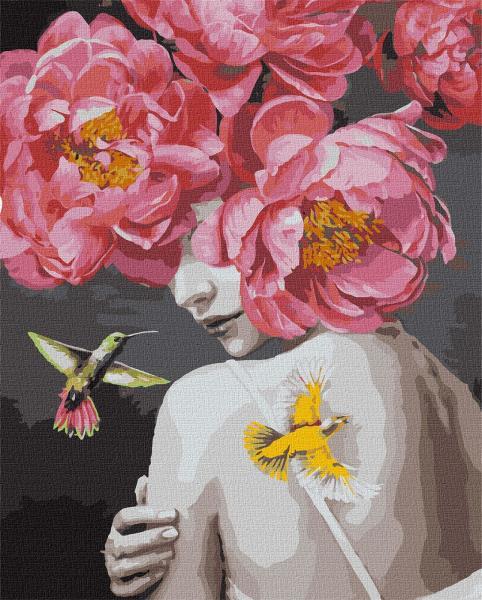 Картина по номерам Идейка Цветы Люди Фантазия 40х50 см в термопакете (КНО4801-mt)