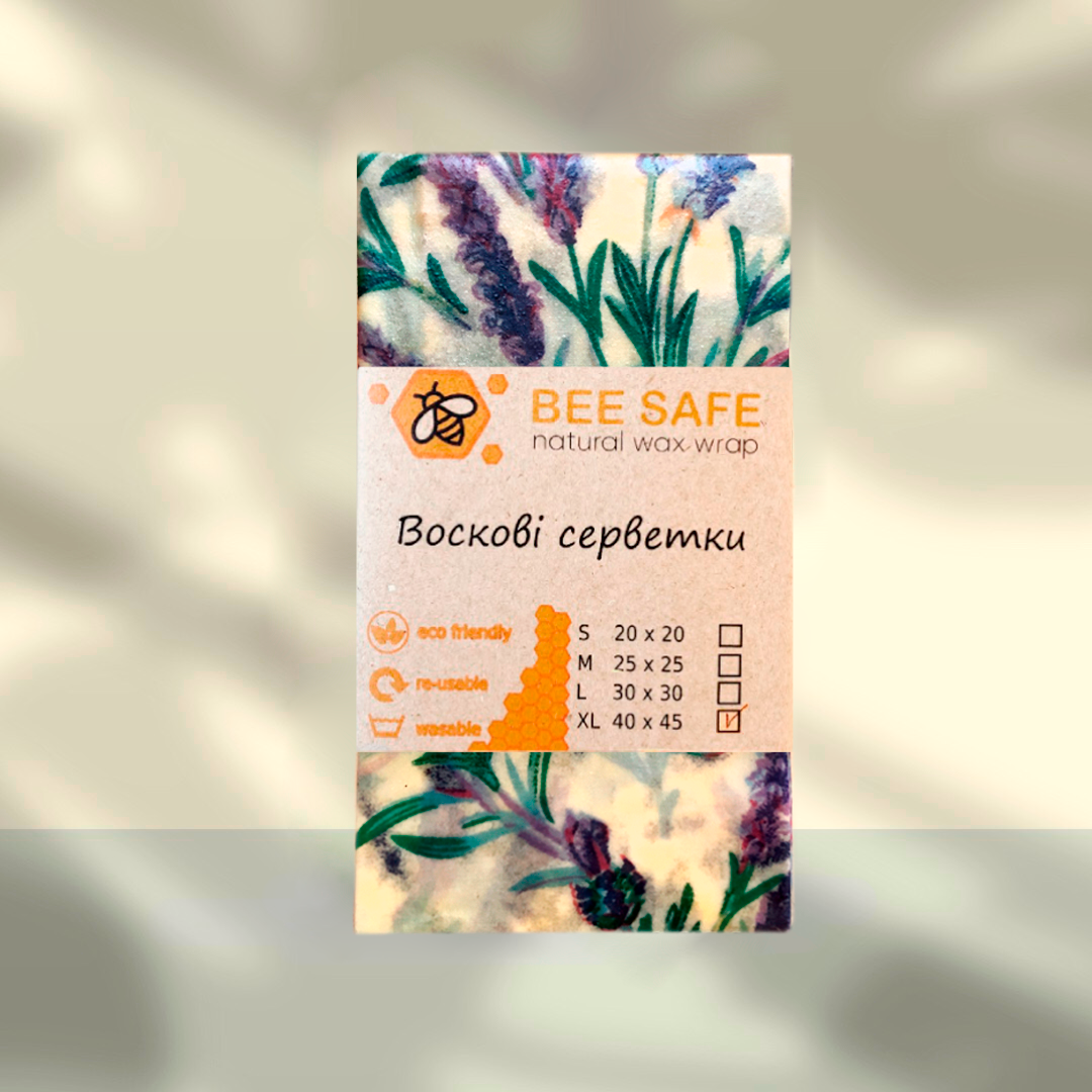 Серветка воскова для зберігання продуктів Beesafe Лаванда багаторазова XL (23163986)