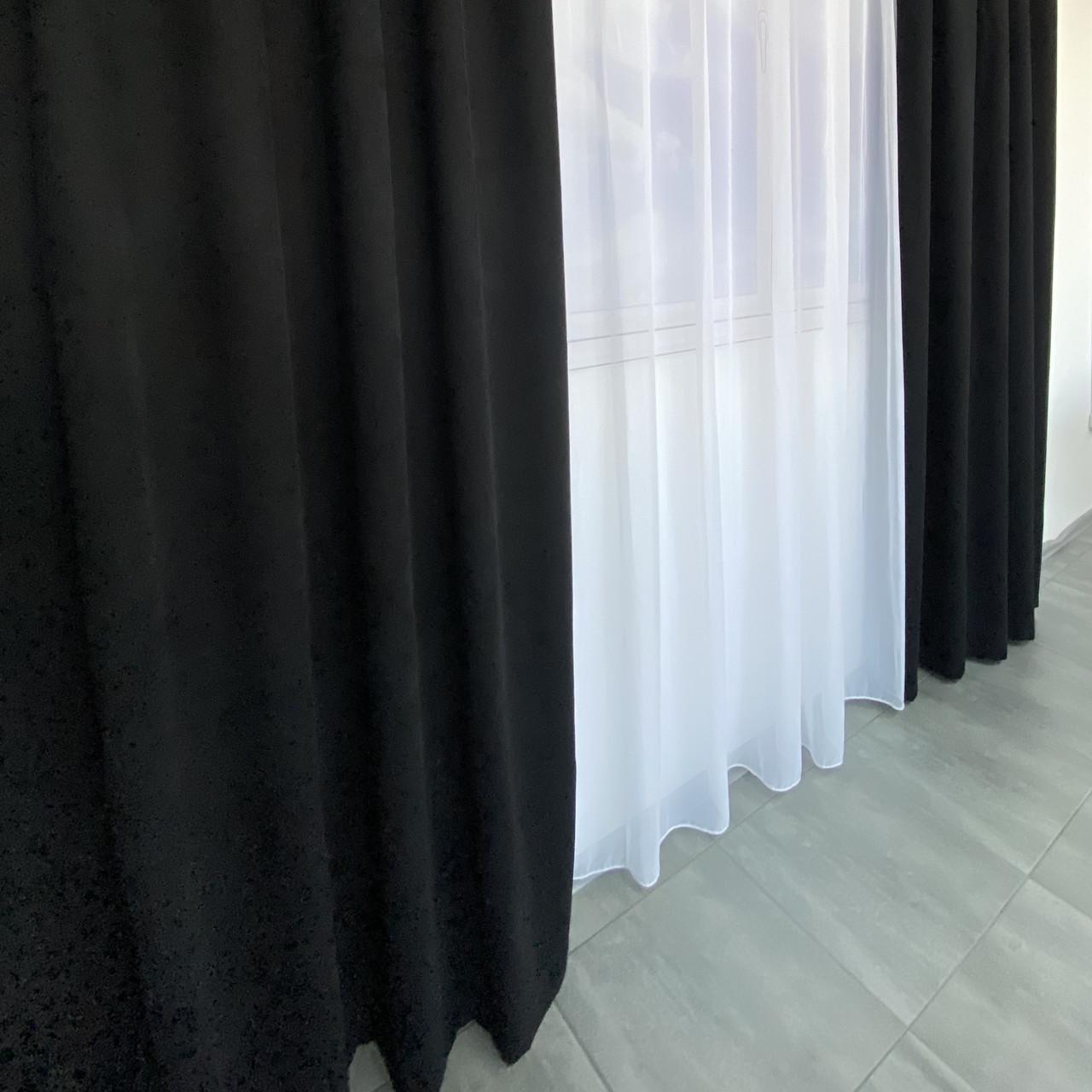 Шторы готовые микровелюр на тесьме однотонные Черный - фото 10 Шторы готовые микровелюр на тесьме однотонные Черный - фото 10