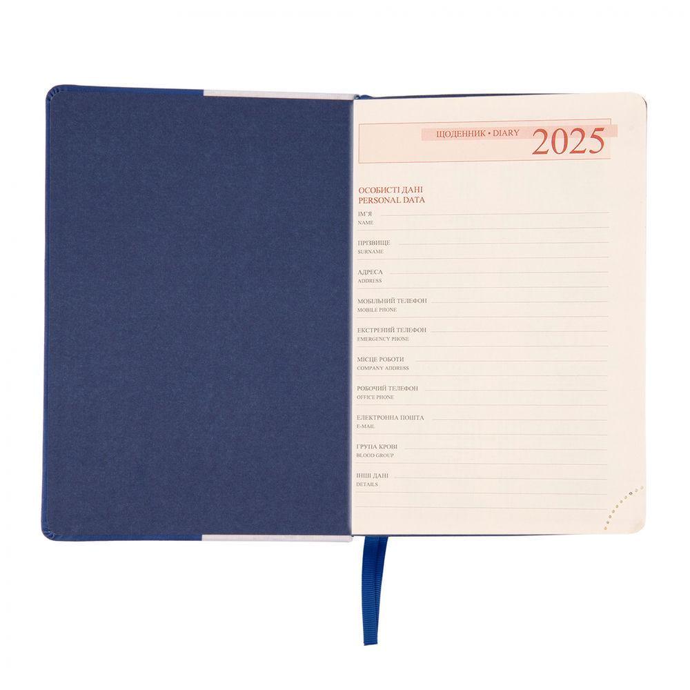 Дневник датированный 2025 Leo Planner Abisso A5 368 стр. Синий (252577) - фото 6