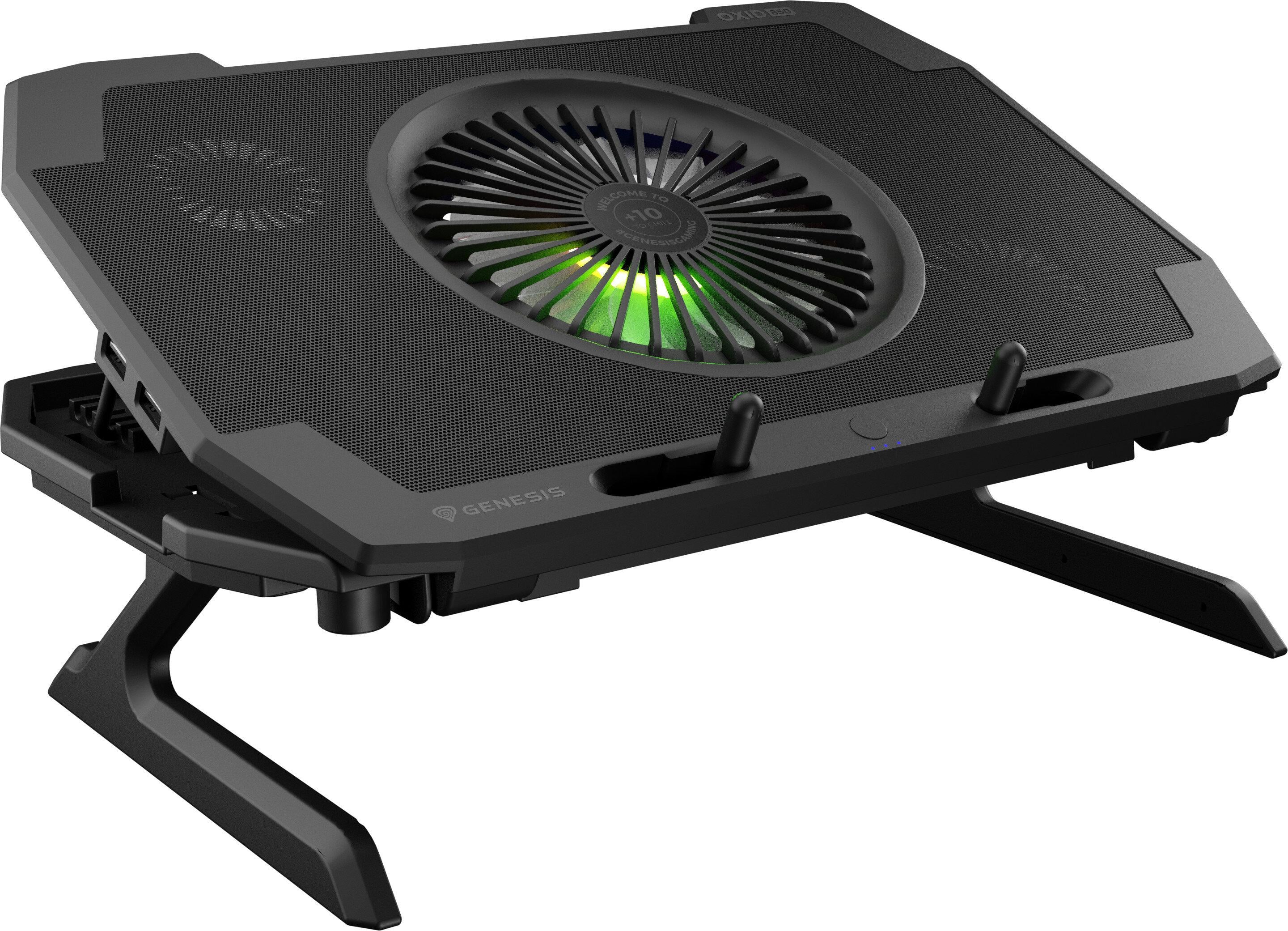 Подставка для ноутбука с вентилятором охлаждающая Genesis OXID 850 RGB до 17,3" Черный