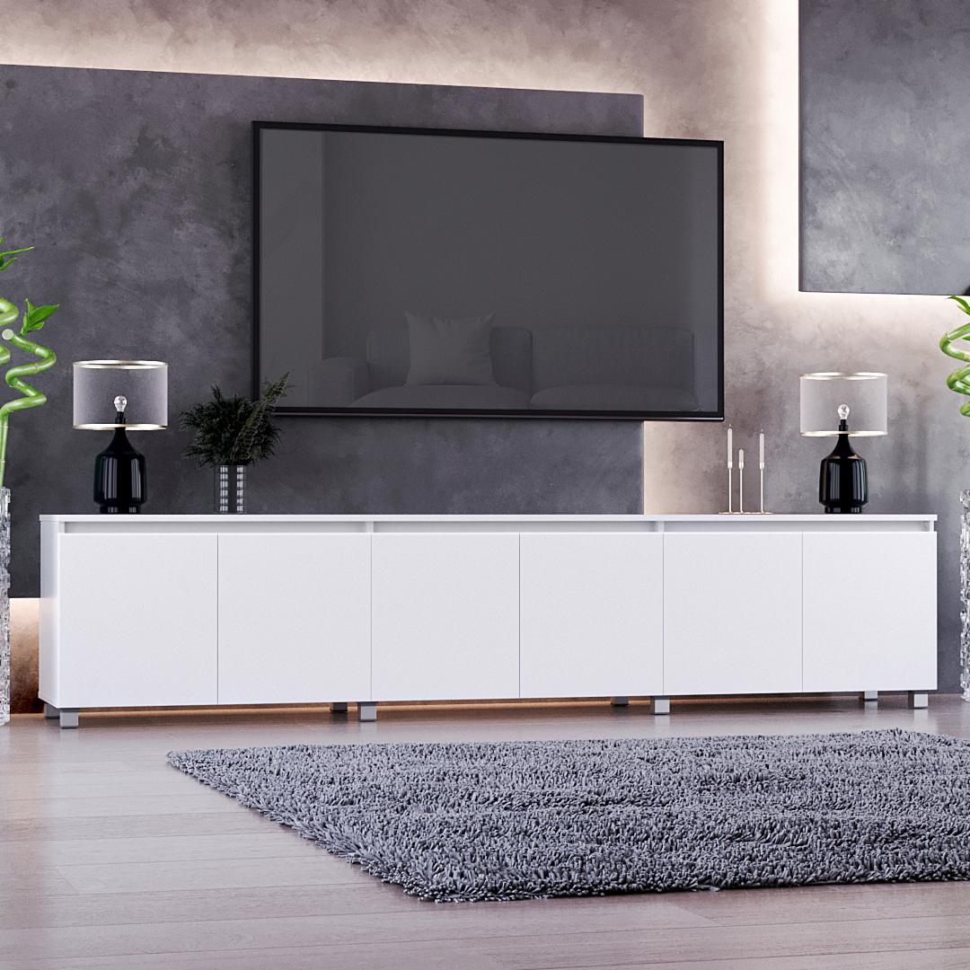 Тумба ТВ DiPortes Капри К-236 240/53/40 см Белый (01287)