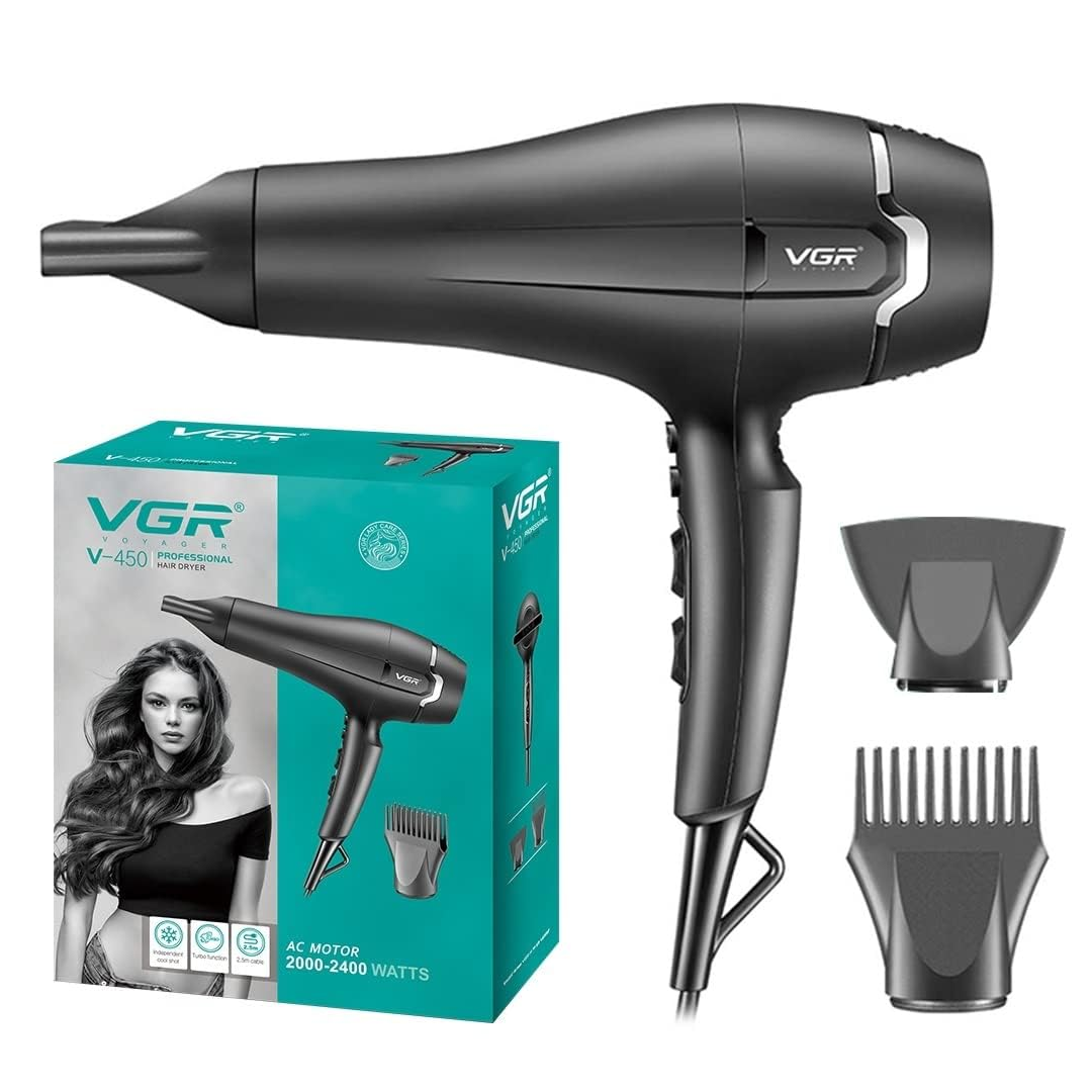 Фен для волосся професійний VGR V-450 2000-2400Вт з двома насадками