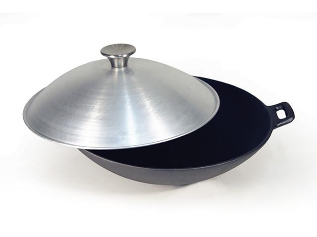 Сковорідка Fissman з алюмінієвою кришкою WOK 30х8 см 3,4 л чавунна (CI-4105.30)