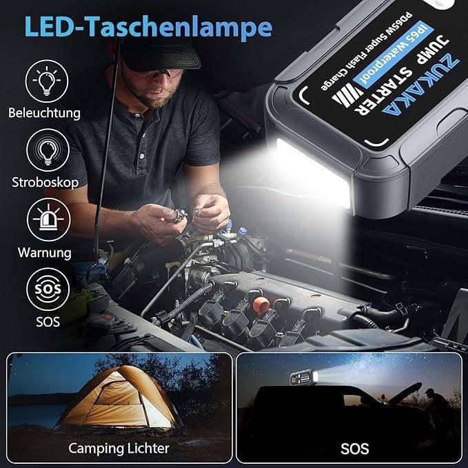 Стартер автомобільний Zukaka Jump Starter ZK005 пусковий пристрій 65 Вт із Power Bank 26800 мАг - фото 5