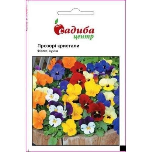 Семена цветов Виола рогатая Прозрачные кристаллы смесь Частный дом 0,05 г (SZ-1042)
