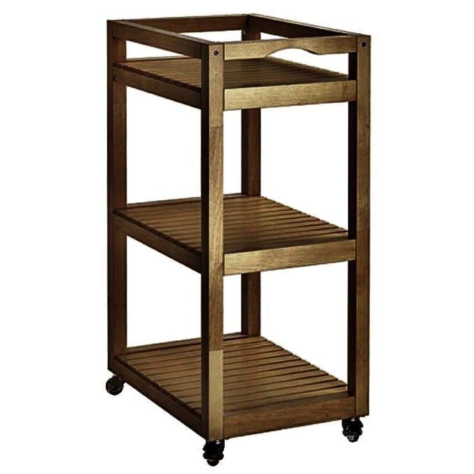 Этажерка для ванной из дерева на колесиках Туриман Корица (АБТ-000533)