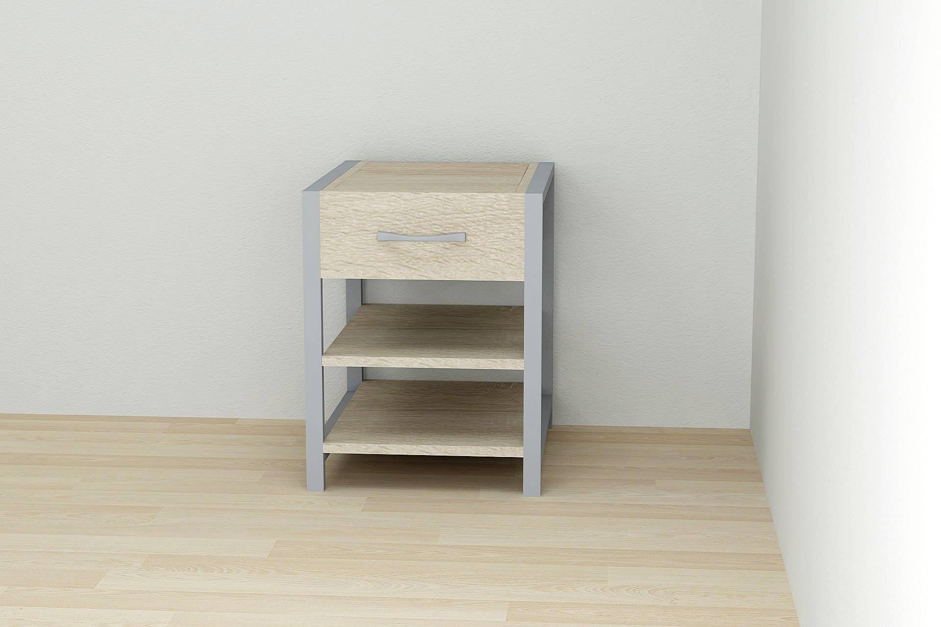 Тумба универсальная Ferrum-decor Вивьен 1/2 ДСП 16 мм 50x41x40 см Серый/Дуб Сонома (FRD-104136)