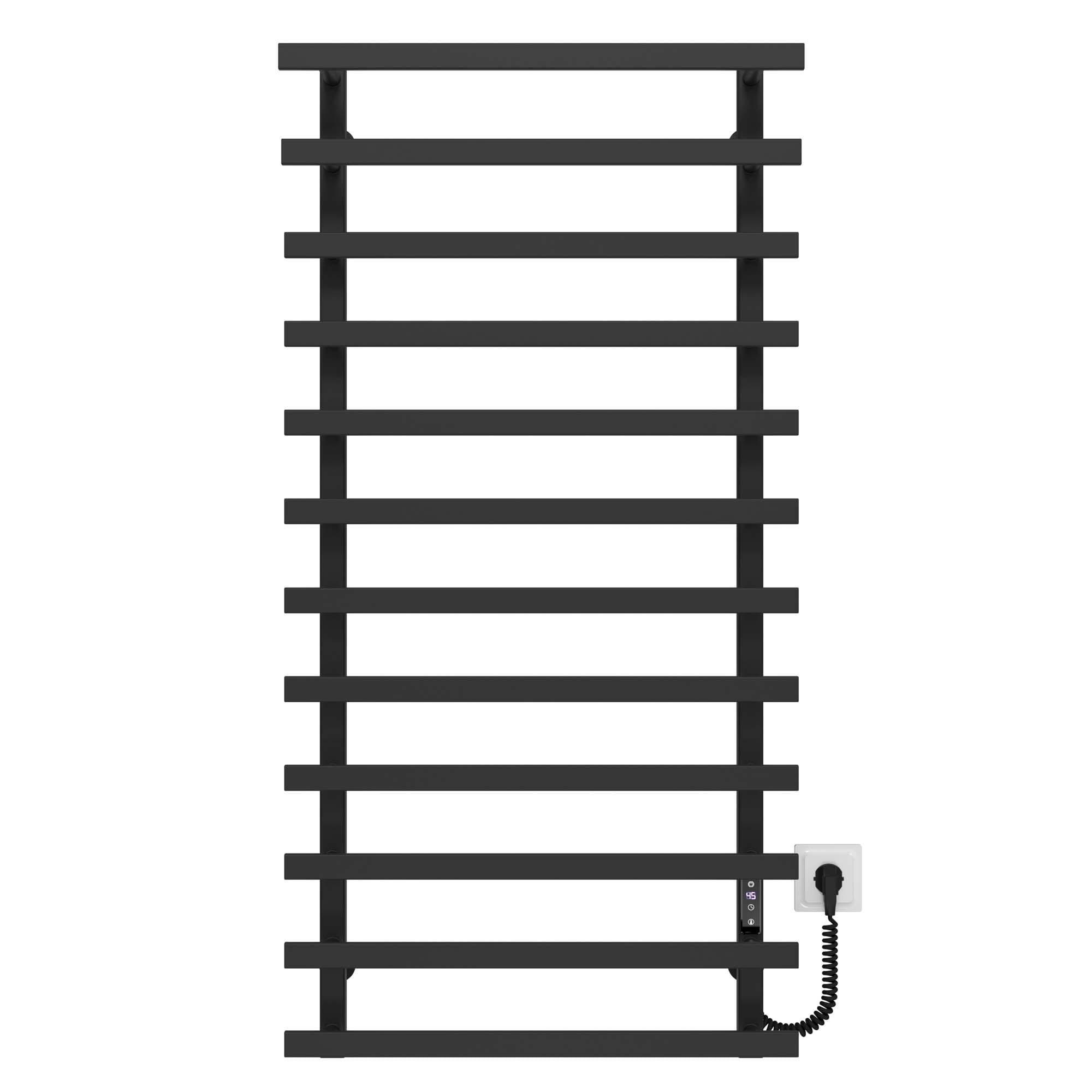 Полотенцесушитель электрический Deffi Breeze П12 JD04 правое подключение нержавеющая сталь 400x1200 мм Черный (A.BZ.120.40.12.E.B.R.2)