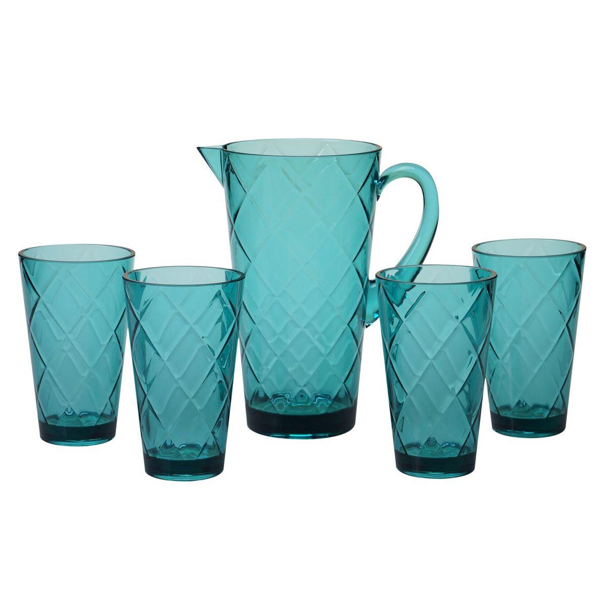 Кувшин Certified International Алмазные грани из акрилового стекла 2,1 л Бирюзовый (20432) - фото 2