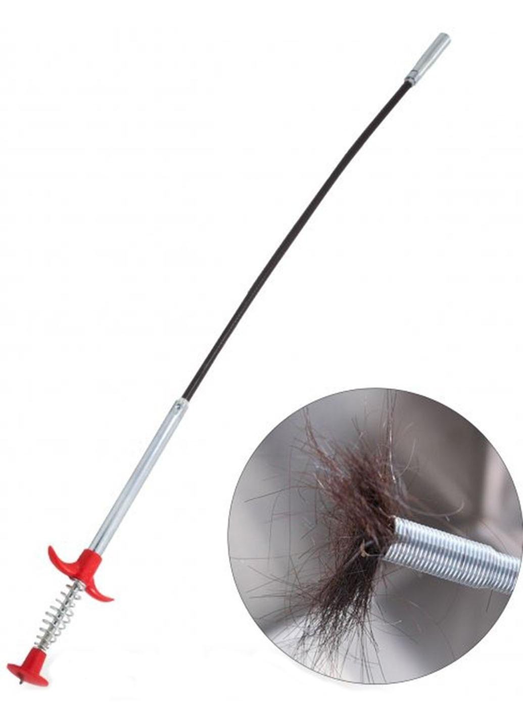 Трос з гачком для чищення засмічень каналізації Toilet dredger 58 см Чорний (36338365МХ) - фото 2