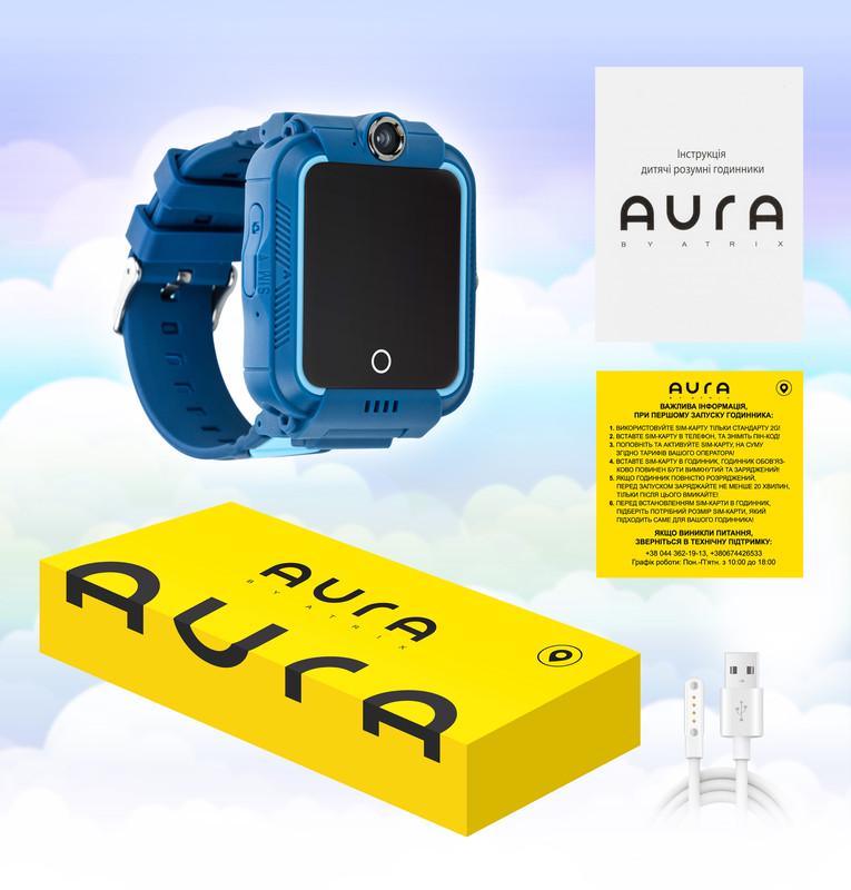 Смарт-часы детские AURA A400 4G Tracker/Wi-fi Blue - фото 5