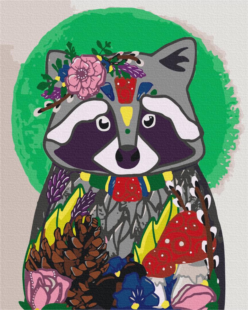 Картина по номерам Brushme Енотик с дарами 48x60 см (BS52195L)